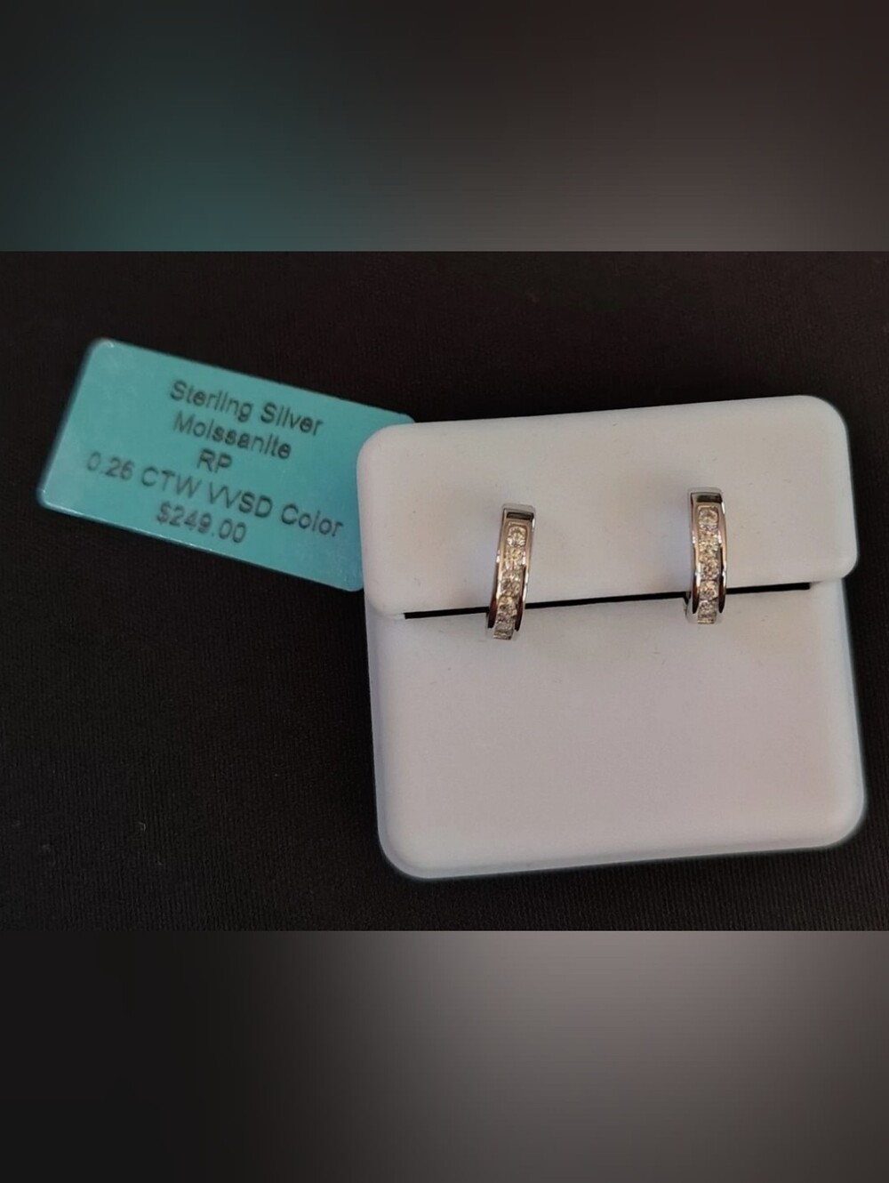 Moissanite 0.26 CTW 925 Sterling Silver Huggie Hoop Earrings